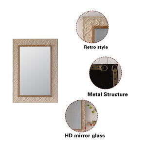 Vintage Carved Pattern Rectangular Wall Mirror