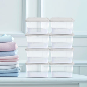 Homz 6 Qt Multipurpose Plastic Storage Containers with Latching Lid, (10 Pack)