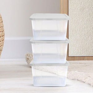Homz 6 Qt Multipurpose Plastic Storage Containers with Latching Lid, (10 Pack)