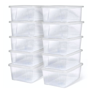 Homz 6 Qt Multipurpose Plastic Storage Containers with Latching Lid, (10 Pack)