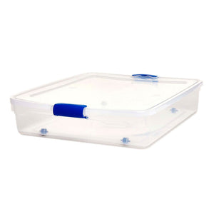 Homz 56 Quart Underbed Secure Latching Clear Plastic Storage Container, (2 Pack)