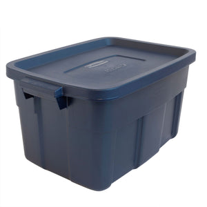 Rubbermaid Roughneck 31 Gallon Storage Box Tote, Dark Indigo Metallic (3 Pack) - TRAPSKI