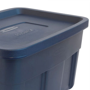Rubbermaid Roughneck 31 Gallon Storage Box Tote, Dark Indigo Metallic (3 Pack) - TRAPSKI