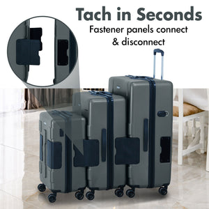 TACH V3.1 Connectable Hardside Luggage Set, 3 Piece Set, Gray