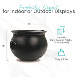 Union Products 55160 16 Inch Witch Cauldron Halloween Decoration, Black (2 Pack)