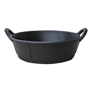Little Giant 3 Gal Durable Rubber Flat Farm Livestock Feed Utility Pan, Black - TRAPSKI