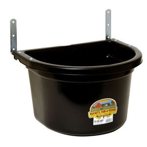 Little Giant 20 Quart Heavy Duty Mountable Plastic Fence Feeder Bucket, Black