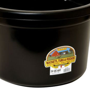 Little Giant 20 Quart Heavy Duty Mountable Plastic Fence Feeder Bucket, Black