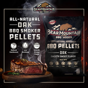 Bear Mountain BBQ All Natural Hardwood Oak BBQ Smoker Pellets, 20 lbs (2 Pack)