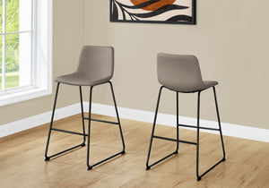 Bar Height Office Chair with Curved Backrest and Leather-Look Upholstery