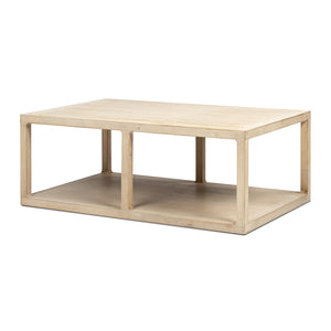 Ellis 48" Reclaimed Wood Open Frame Coffee Table with Lower Shelf