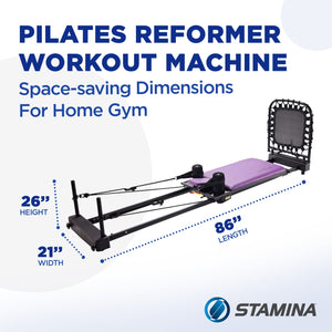 Stamina 55-4379 AeroPilates Reformer Plus Whole Body Resistance Workout Equipment