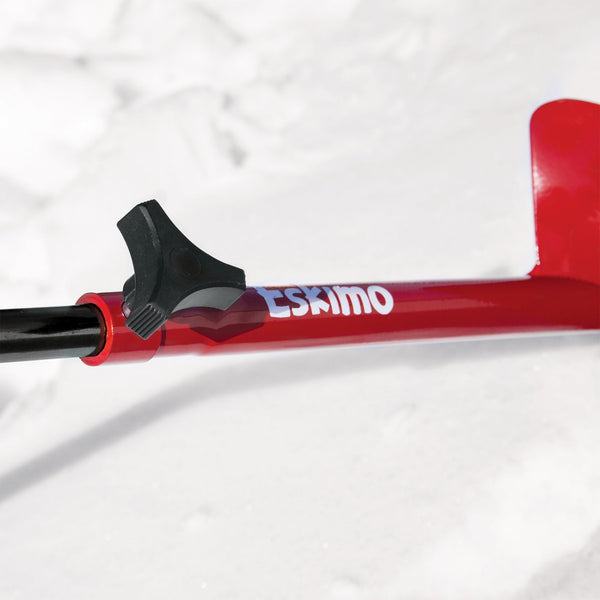 Eskimo HD06 6" Dual Flat Blade Ice Fishing Hand Auger with Blade Protector, Red