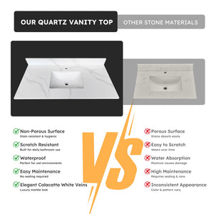 43-inch Quartz Bathroom Vanity Top with Undermount Single Bowl Sink