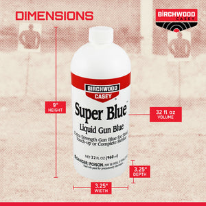 Birchwood Casey Super Blue Double Strength Liquid Gun Blue, 32 Fluid Ounces - TRAPSKI