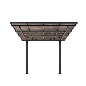 8x8FT Outdoor Carport with Galvanized Steel Frame and Sloped PC Roof