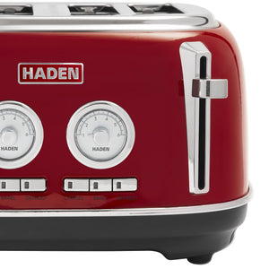 Haden Dorset 4 Slice Wide Slot Stainless Steel Toaster, Rectory Red