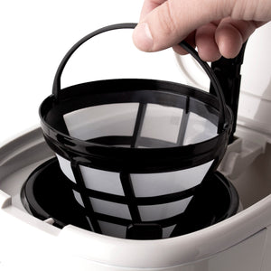 Haden Coffee Machine, 12 Cup Programmable Drip Coffee Maker, Ivory & Chrome