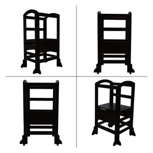 SDADI LT02B Kids Kitchen Adjustable Height Learning Step Stool Tower, Black