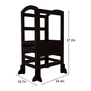 SDADI LT02B Kids Kitchen Adjustable Height Learning Step Stool Tower, Black