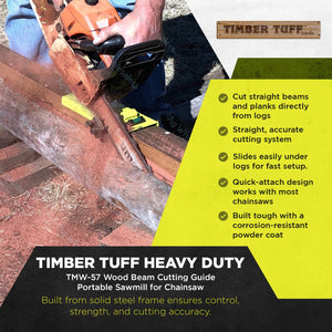 Timber Tuff TMW-57 Wood Beam Cutting Guide Portable Sawmill for Chainsaw