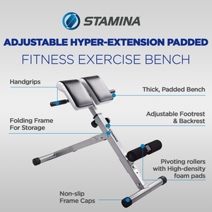 Stamina Products 2014 Adjustable Hyperextension Padded Fitness Exercise Bench