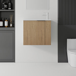 22 Inch Floating Bathroom Vanity with Sink, Soft-Close Door, Ceramic Sink, Plywood