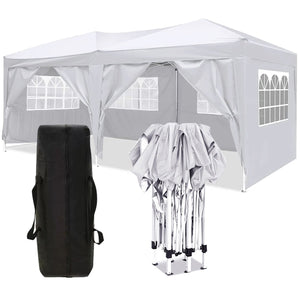 10'x20' EZ Pop Up Canopy Outdoor Portable Party Folding Tent with 6 Removable Sidewalls