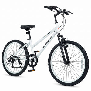 24 Inch Kids Mountain Bike Adjustable with 7 Speed and Suspension Fork