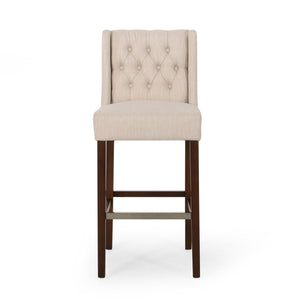 Solstara Upholstered Dining Barstool with Button Tufted and Wing Back