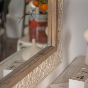 Vintage Carved Pattern Rectangular Wall Mirror