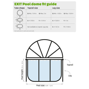 EXIT Toys 12 Foot Round Multifunctional Cover Dome Enclosure for Outdoor Pools - TRAPSKI