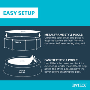 Intext 9.5 Foot Solar Cover Accessory for Above Ground Swimming Pools, Blue