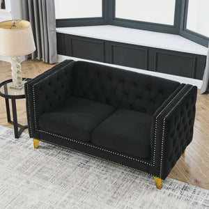 Upholstered Couch Sofa With Button Tufting For Living Room