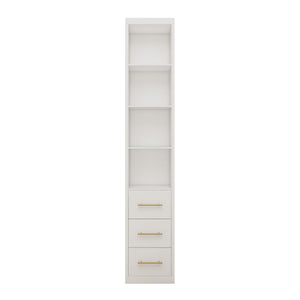Tall Storage Cabinet With 3 Drawers For Bedroom - White