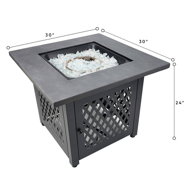 Endless Summer Charles 30 Inch Square Outdoor UV Printed LP Gas Fire Pit Table