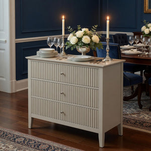 Fluted 3 Drawer Nightstand With Soft Close Slides