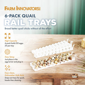 Farm Innovators 3400 Replacement Tray Rail for 120 Quail and Small Eggs (6 Pack)