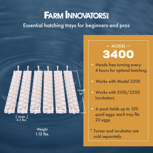 Farm Innovators 3400 Replacement Tray Rail for 120 Quail and Small Eggs (6 Pack)