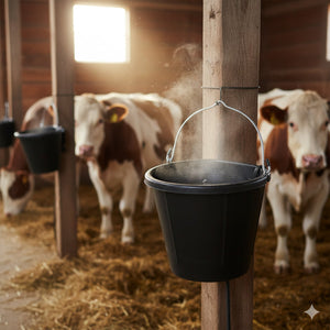 Farm Innovators 18 Quart Rubber Flat Back Heated Bucket with Guard, 90 Watt