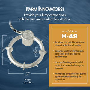 Farm Innovators H-49 Ice Chaser 250 Watt Cast Aluminum 5 Gallon Bucket Deicer