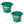 Farm Innovators 16 Gallon Plastic Heated Animal Water Bucket Tub, Green (2 Pack)