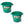 Farm Innovators 16 Gallon Plastic Heated Animal Water Bucket Tub, Green (2 Pack)