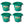Farm Innovators 16 Gallon Plastic Heated Animal Water Bucket Tub, Green (4 Pack)