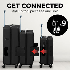 TACH V3.1 Connectable Hardside Luggage Set 3 Piece Set, Black