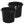 Homz 18 Gal Plastic Utility Storage Bucket Tub w/ Rope Handles, Black, (2 Pack)