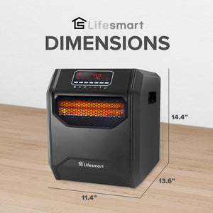 LifeSmart LifePro 1500W 6 Element Infrared Large Room Space Heater w/ Remote