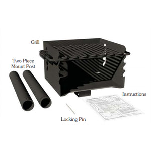 Pilot Rock CBP-135 Park Style Outdoor Camping BBQ Charcoal Grill with Swivel - TRAPSKI