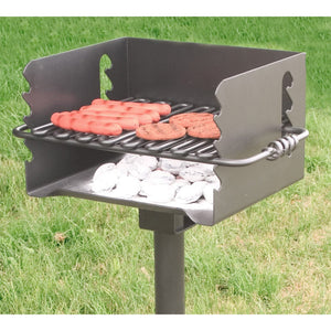 Pilot Rock CBP-135 Park Style Outdoor Camping BBQ Charcoal Grill with Swivel - TRAPSKI