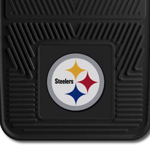 Fanmats 27x17in Vinyl Front Car Floor Mat 2 Piece Set, NFL Pittsburgh Steelers - TRAPSKI